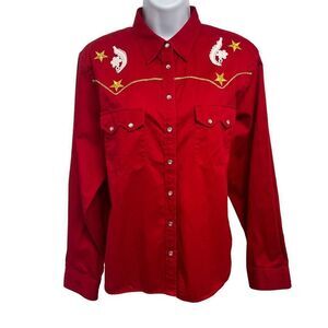 Vintage Lauren Ralph Lauren Western Beaded Embroidered Pearl Snap Shirt